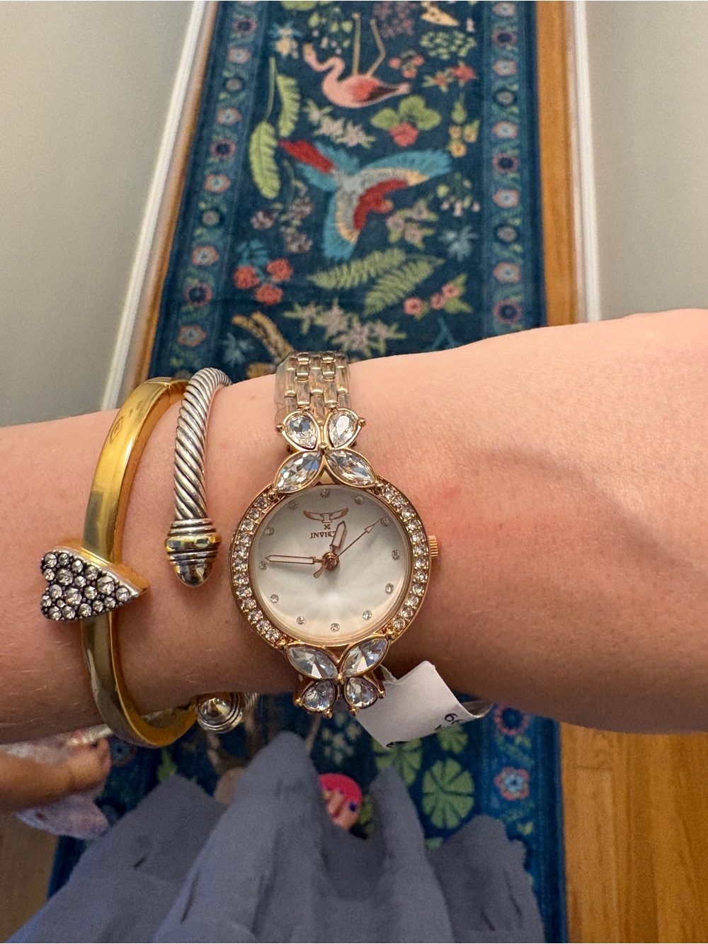 Invicta Women's Rose Gold Crystal Accent Bracelet Watch NIB - Picture 4 of 5